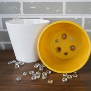 Горшок Конус 2,3л белый с вкладкой - фото 49119