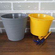 Горшок Конус 2,3л серый муссон с вкладкой - фото 49122