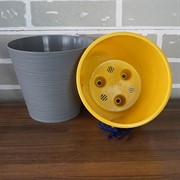 Горшок Конус 2,3л серый муссон с вкладкой - фото 49123