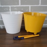 Горшок Конус 3,7л белый с вкладкой - фото 49130