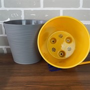 Горшок Конус 3,7л серый муссон с вкладкой - фото 49132