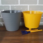 Горшок Конус 3,7л серый муссон с вкладкой - фото 49133