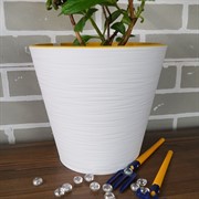 Горшок Конус 6л белый с вкладкой - фото 49135