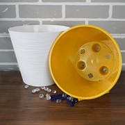 Горшок Конус 6л белый с вкладкой - фото 49136