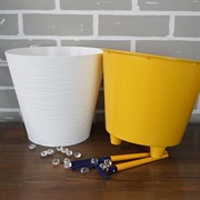 Горшок Конус 6л белый с вкладкой - фото 49137