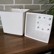 Горшок Квадро 6,6л белый с вкладкой - фото 49144