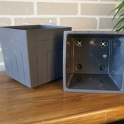 Горшок Квадро 6,6л антрацит с вкладкой - фото 49148