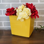 Горшок Квадро 6,6л медовый с вкладкой - фото 49150