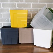 Горшок Квадро 6,6л медовый с вкладкой - фото 49153