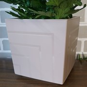 Горшок Квадро 6,6л фраппе с вкладкой - фото 49155