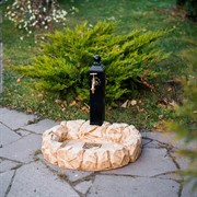 Колонка металлическая чёрная для сада со светлым поддоном под камень U09034 - фото 49427 Колонка металлическая чёрная для сада со светлым поддоном под камень U09034 - фото 49427