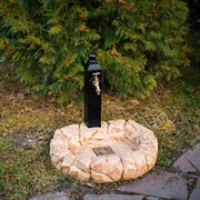 Колонка металлическая чёрная для сада со светлым поддоном под камень U09034 - фото 49428 Колонка металлическая чёрная для сада со светлым поддоном под камень U09034 - фото 49428