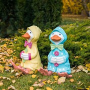 Фигура садовая Утёнок в голубом плаще сидит F08976-Blue - фото 49611