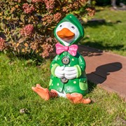 Фигура садовая Утёнок в зелёном плаще высота 53см F08976-Gr - фото 49626