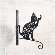 Кронштейн резной для цветочного кашпо Кошка длина 29см металл 201-003B - фото 49716