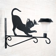 Кронштейн настенный для кашпо с фонарём Кот длина 48см металл 201-005B - фото 49724