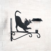 Кронштейн настенный для кашпо с фонарём Кот длина 48см металл 201-005B - фото 49725