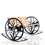 Кресло качалка металлическое садовое Белочки на дереве 301-005 - фото 49848