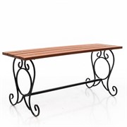 Лавка садовая кованая с деревом для дачи и дома длина 100см 892-011 - фото 49881