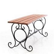 Лавка садовая кованая с деревом для дачи и дома длина 100см 892-011 - фото 49883