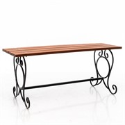 Лавка садовая кованая с деревом для дачи и дома длина 100см 892-011 - фото 49885