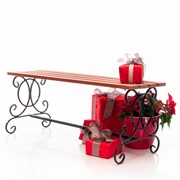 Скамейка садовая металлическая с деревом длина 126см 892-014 - фото 49888