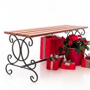 Скамейка садовая металлическая с деревом длина 126см 892-014 - фото 49889