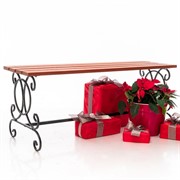 Скамейка садовая металлическая с деревом длина 126см 892-014 - фото 49890