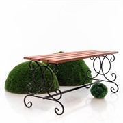 Скамейка садовая металлическая с деревом длина 126см 892-014 - фото 49891