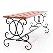 Скамейка садовая металлическая с деревом длина 126см 892-014 - фото 49894