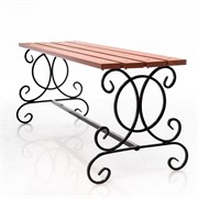 Скамейка садовая металлическая с деревом длина 126см 892-014 - фото 49895