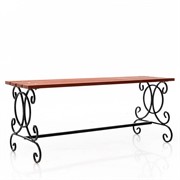 Скамейка садовая металлическая с деревом длина 126см 892-014 - фото 49897