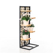 Стойка напольная для цветов Листья золотые металл высота 120см 501-003 - фото 49946