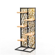 Стойка напольная для цветов Листья золотые металл высота 120см 501-003 - фото 49950