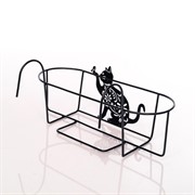 Кронштейн для растений балконный резной Кошка длина 52см металл 203-009 - фото 50011