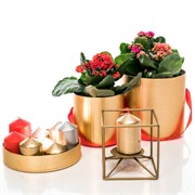 Подсвечник кованый Куб золотой под 1 свечу 607-37-G - фото 50021