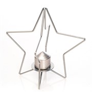 Подсвечник кованый Звезда серебряная под 1 свечу 607-41-S - фото 50038