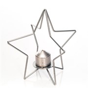 Подсвечник кованый Звезда серебряная под 1 свечу 607-41-S - фото 50039