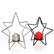 Подсвечник кованый Звезда серебряная под 1 свечу 607-41-S - фото 50041