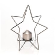 Подсвечник кованый Звезда серебряная под 1 свечу 607-41-S - фото 50042