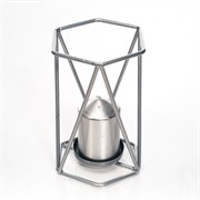 Подсвечник Лофт металл серебряный под 1 свечу 607-46-S - фото 50057