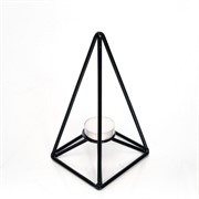 Подсвечник металл Треугольник чёрный на 1 свечу 607-50-B - фото 50070