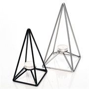Подсвечник металл Треугольник чёрный на 1 свечу 607-50-B - фото 50071