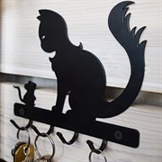Ключница на стену в прихожую Кот с мышкой 701-001 - фото 50782