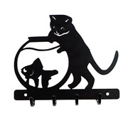 Ключница настенная для прихожей Кот с аквариумом 701-004 - фото 50798