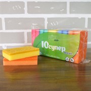 Губка бытовая Супер Стрим с чистящим слоем 10шт - фото 50863