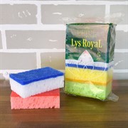 Губка бытовая Королевская лилия с чистящим слоем 5шт - фото 50869