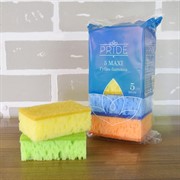 Губка бытовая Макси с чистящим слоем 5шт - фото 50880