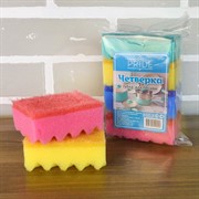 Губка бытовая с чистящим слоем 4шт - фото 50887