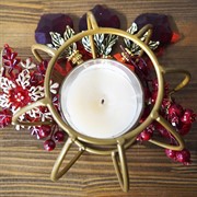 Подсвечник металл Сфера золотой под 1 свечу 607-43-G - фото 50911